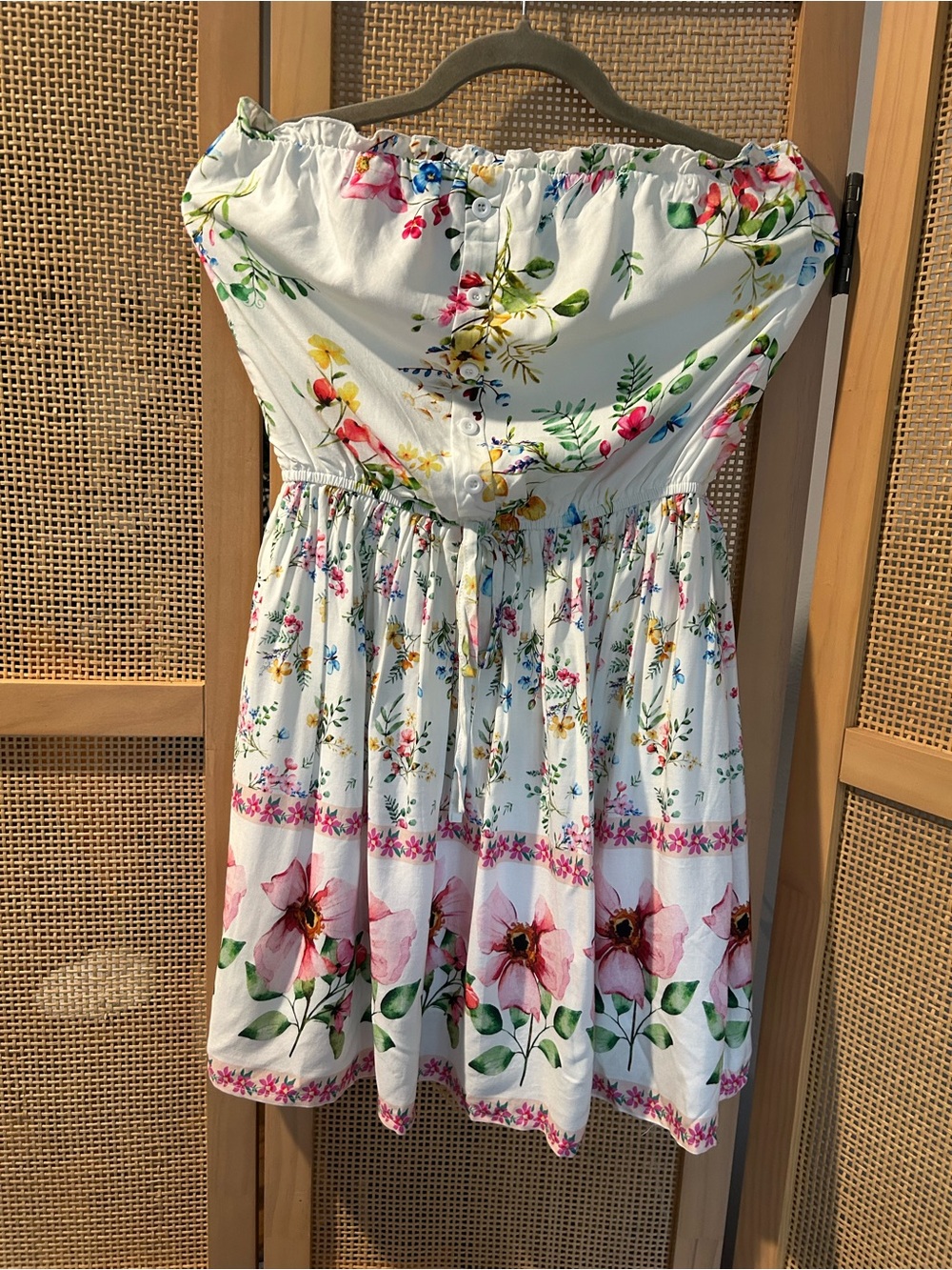 CUPSHE Women's‎ Mini Dress Strapless Ruffled Sleeveless Floral SMALL NWT - Picture 3 of 11